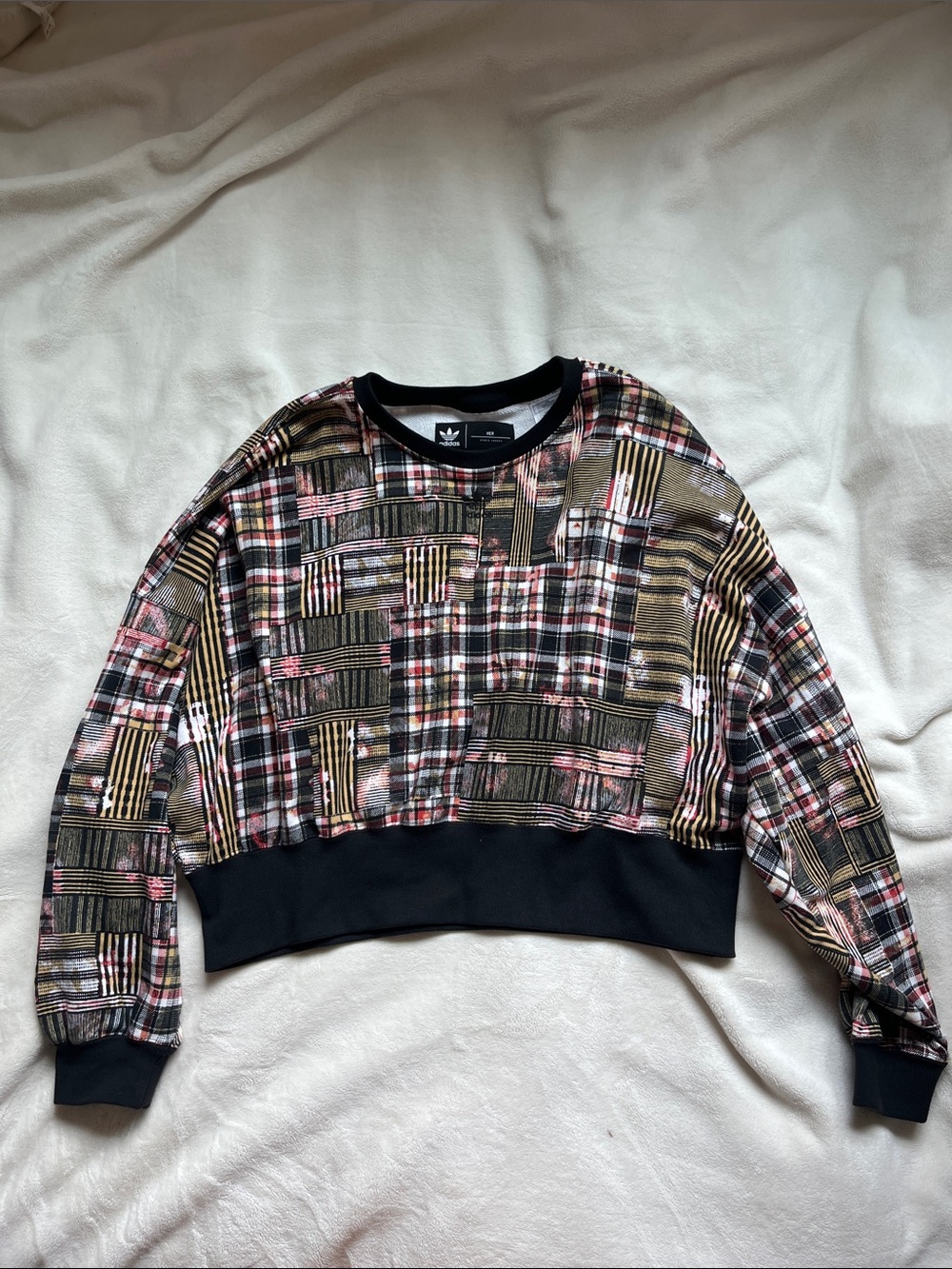 Adidas Women’s Multicolor Patterned Cropped Sweatshirt